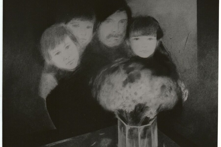 Marcel Dúbravec, Svoji, cyklus Kvety, 1985, uhel a pastel